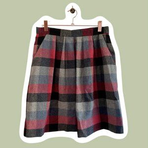 Wool Plaid Mini Skirt